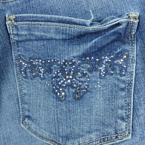 WHBM Rhinestone Contour Flare Leg Denim Jeans 2R - Picture 6 of 7